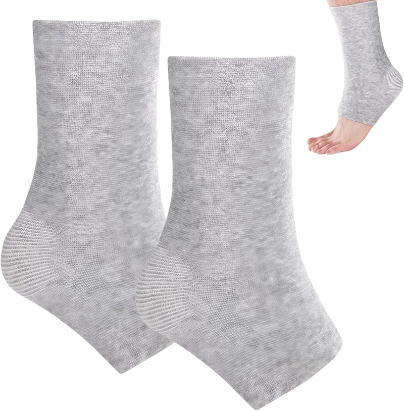 ROBOHOOK Bamboo Anti Fatigue Socks,Compression Bamboo Foot Sleeves,Soft Compression Bamboo Socks,for Arch Support,Swelling of Feet and Ankles (Gray) - Image 1